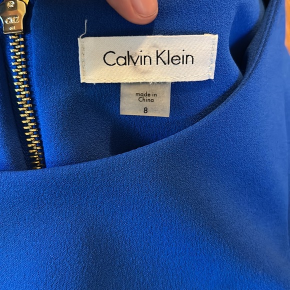 Calvin Klein Blue Long Split Sleeve Sheath Dress - Picture 7 of 7